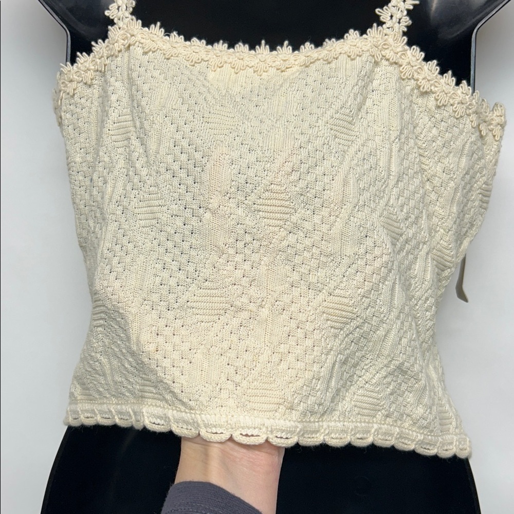 CreamOscar Hackman knitwear 100% cotton small festival tank top boho NWT - Picture 9 of 9